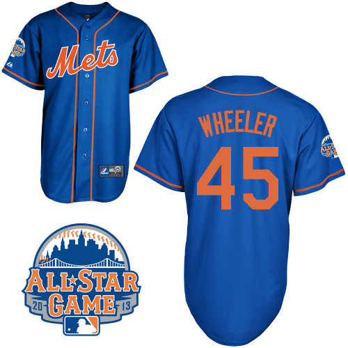 Zack Wheeler #45 mlb Jersey-New York Mets Women's Authentic All Star Blue Home Baseball Jersey